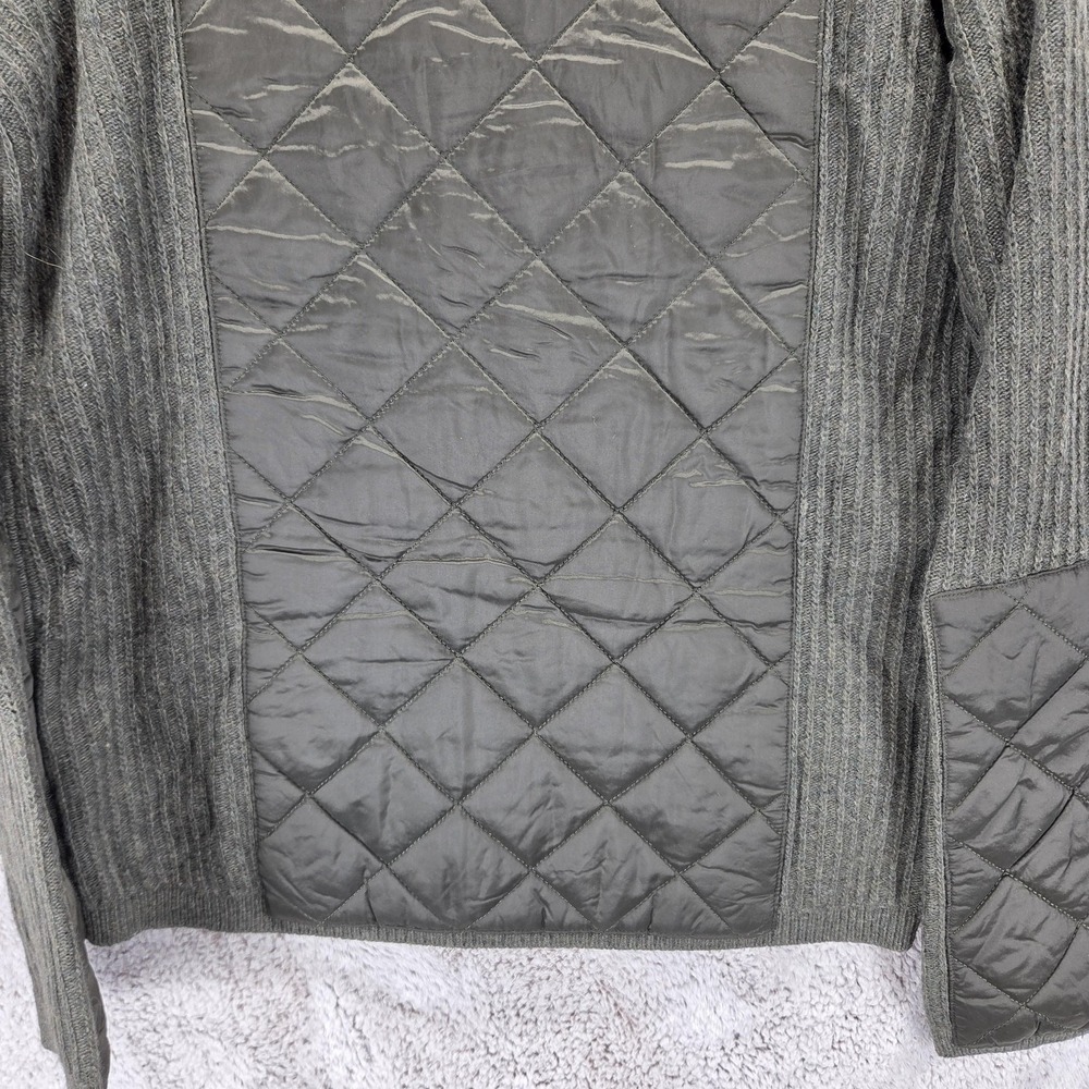 Barbour Sporting Zip Knit Wool Jacket Green Quilted Equestrian Womens Medium - Picture 10 of 13